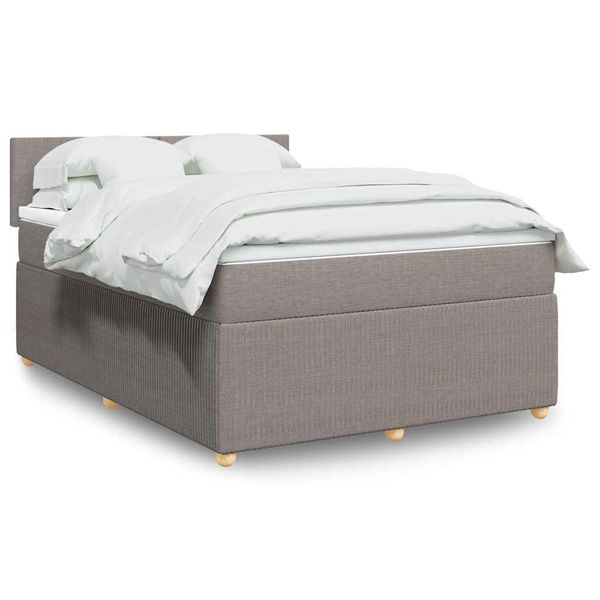 vidaXL Posteľný rám boxspring s matracom sivohned 140x200 cm látka