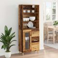 vidaXL Highboard Staré drevo 69,5 x 34 x 180 cm Kompozitné drevo