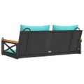 vidaXL Hojdacia lavica s vankúšmi čierna 109x62x40 cm polyratan