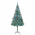vidaXL Umelý vianočný stromček s 300 LED-i Zelená 180 cm PVC a oceľ