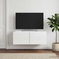 vidaXL Nástenná TV skrinka 78,5 x 41 x 30 cm Biela s vysokým leskom