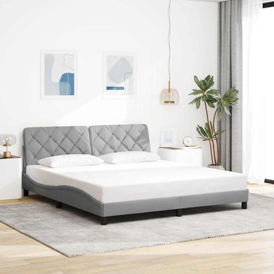 vidaXL Rám postele bez matraca bledosivý 180x200 cm látka