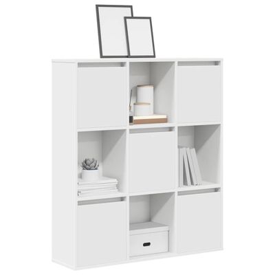 vidaXL Knižnica biela 89x24x101,5 cm kompozitné drevo