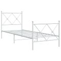 vidaXL Kovový rám postele s čelom a podnožkou biely 80x200 cm