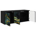 vidaXL Nástenný TV kabinet WIJHE 102 x 33 x 40 cm Čierny dub