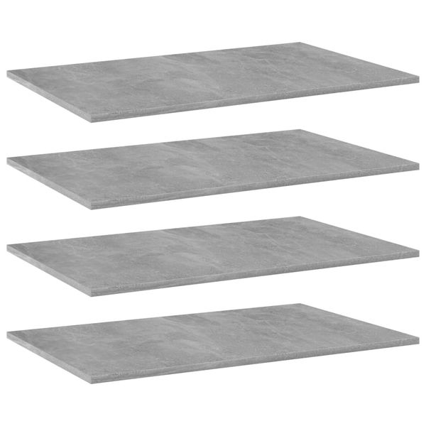 vidaXL Prídavné police 4ks, betónovo sivé 80x50x1,5cm kompozitné drevo