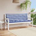 vidaXL Podložky na záhradnú lavičku 2 ks modro-biele 150x50x7cm látka