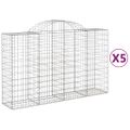 vidaXL Oblúkové gabionové koše 5 ks 200x50x120/140 cm pozink. železo
