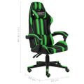 vidaXL Herná stolička čierna a zelená umelá koža
