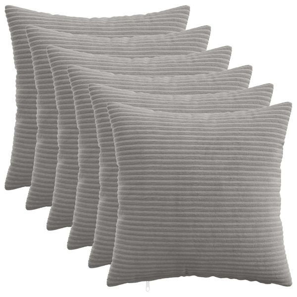 vidaXL Poťah na podložku 6 ks HEERLEN Svetlosivá 35 x 35 cm manšestr