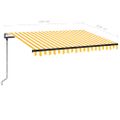 vidaXL Automaticky zaťahovacia markíza 350x250 cm žltá a biela