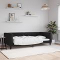 vidaXL Denná posteľ čierna 90x190 cm zamat