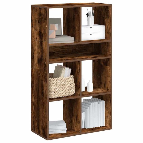 vidaXL Knižnica dymový dub 66x31x112 cm kompozitné drevo