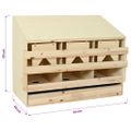 vidaXL Hniezdo pre sliepky 3 priehradky 93x40x65 cm borovicové drevo