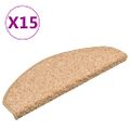 vidaXL Schodové rohože 15 ks 65x21x4 cm zlaté polkruhové veľké