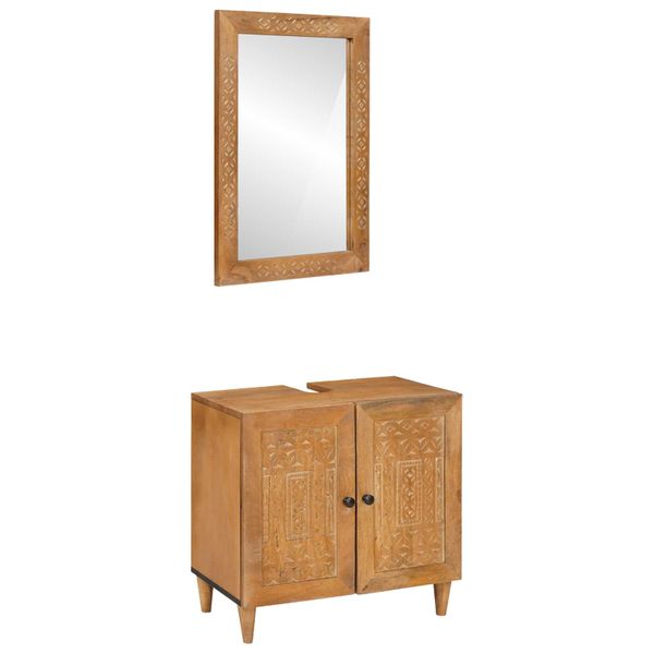 vidaXL Sada kúpeľňového nábytku Nástenný 2 pcs Hnedá Kompozitné drevo
