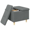 vidaXL Ottoman s Úložným Priestorom Tmavo šedá 60 x 60 x 45 cm látka