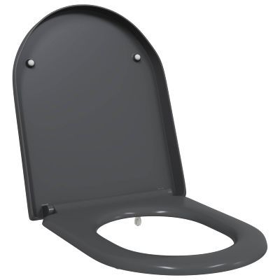 vidaXL WC sedadlo Antracit 49 x 36 x 4 cm Duroplast