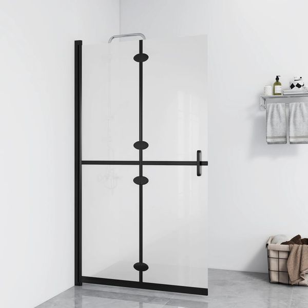 vidaXL Skladacia sprchová zástena mliečne ESG sklo 120x190 cm