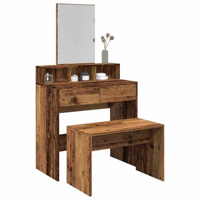 vidaXL Toaletná taburetka Old Wood 70x35x45 cm Engineered Wood