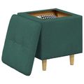 vidaXL Ottoman s Úložným Priestorom Tmavozelená 40 x 40 x 45 cm látka