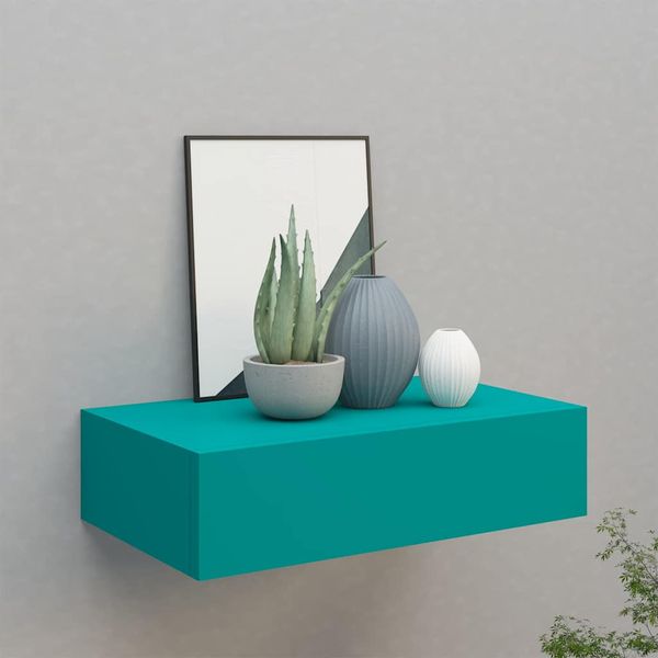 vidaXL Nástenná zásuvková polica modrá 40x23,5x10 cm MDF