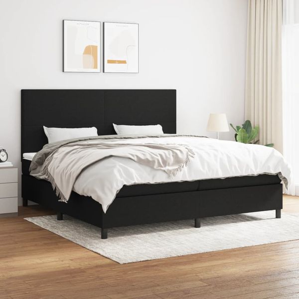 vidaXL Boxspring posteľ s matracom čierna 200x200 cm látka