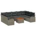 vidaXL Súprava záhradných pohoviek 10 ks Sivá polyratan