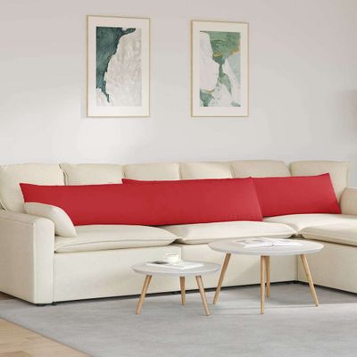 vidaXL Vankúše na pohovku 2 pcs Červená 200 x 40 cm látka