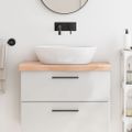 vidaXL Kúpeľňová doska 80x40x(2-6) cm neošetrený masív