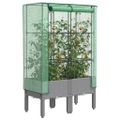 vidaXL Záhon s krytom na skleník ratanový vzhľad 80x40x140 cm