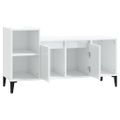 vidaXL TV skrinka lesklá biela 100x35x55 cm spracované drevo