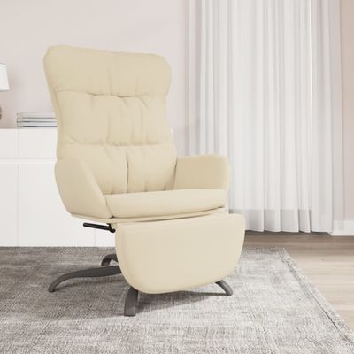 vidaXL Relaxačné kreslo s podnožkou krémové látka
