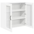 vidaXL Nástenný sklenený kabinet LUCCA Biela 80 x 31 x 80 cm