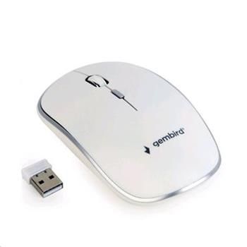 GEMBIRD Myš MUSW-4B-01-W, biela, bezdrôtová, USB nano prijímač