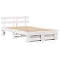 vidaXL Rám postele Biela 140 x 190 cm Masívne borovicové drevo