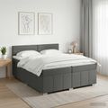 vidaXL Posteľ boxspring s matracom Tmavosivá 200 x 200 cm Látka