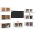 vidaXL TV skrinky 7 ks vysokolesklé biele 30,5x30x60 cm drevotrieska