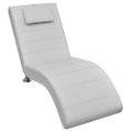 vidaXL Leňoška s vankúšom, biela, umelá koža