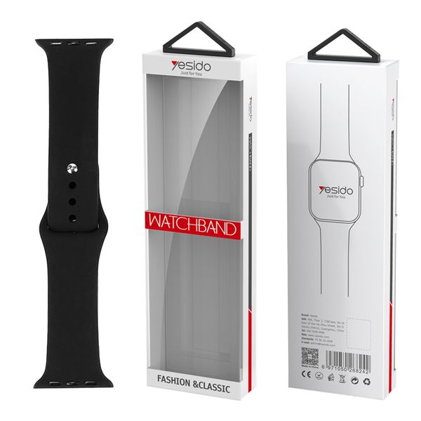 YESIDO WB44 SILIKÓNOVÝ REMIENOK PRE iWATCH L 42/44/45 (97+140) #1 ČIERNY