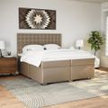 vidaXL Boxspring posteľ s matracom kapučínová 200x200 cm umelá koža
