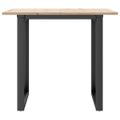 vidaXL Jedálenský stolík v tvare O 90x90x75 cm borovica a oceľ