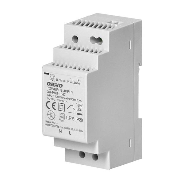 ORNO OR-PSU-1647 Zdroj spínaný 24V DC 1A, 24W na DIN lištu