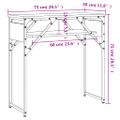 vidaXL Konzolový stolík s policou hnedý dub 75x30x75 cm kompoz. drevo