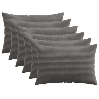 vidaXL Poťah na podložku 6 pcs HEERLEN Tmavosivá 40 x 60 cm manšestr