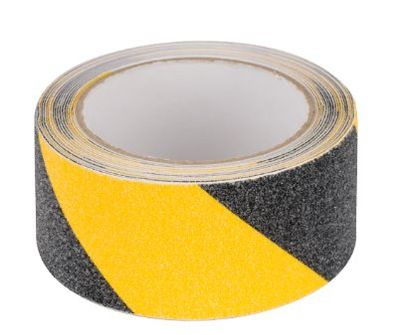 Bezpečnostná protišmyková šrafovaná páska žltočierna 0,75 mm x 50 mm x 5 m