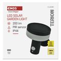 LED záhradné solárne nástenné svietidlo TERION, senzor súmraku, 12,5 x 14,7 x 14,6 cm