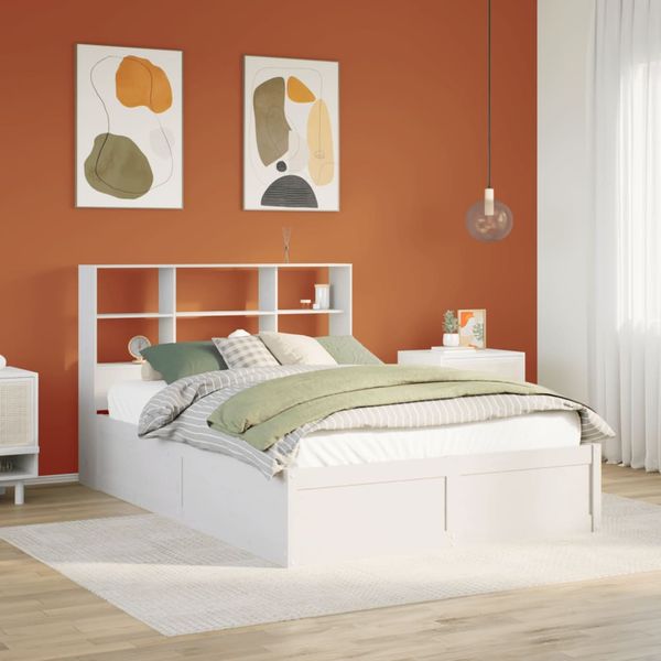 vidaXL Posteľ bez matraca biela 140x190 cm masívna borovica