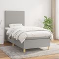 vidaXL Posteľný rám boxsping s matracom bledosivý 90x200 cm látka