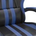 vidaXL Otočná herná stolička s podnožkou čierna a modrá umelá koža